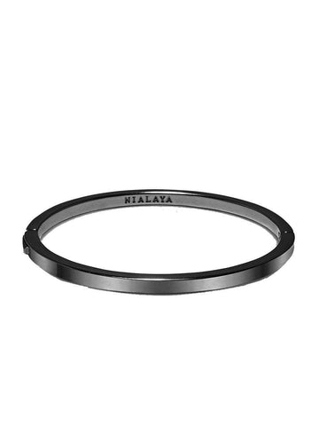 Nialaya Men's Bangle Men's Black Simplicity Bangle